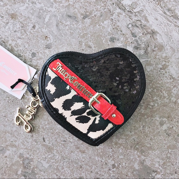 Juicy Couture Handbags - JUICY COUTURE CLASHING HEARTS COIN PURSE CHEETAH